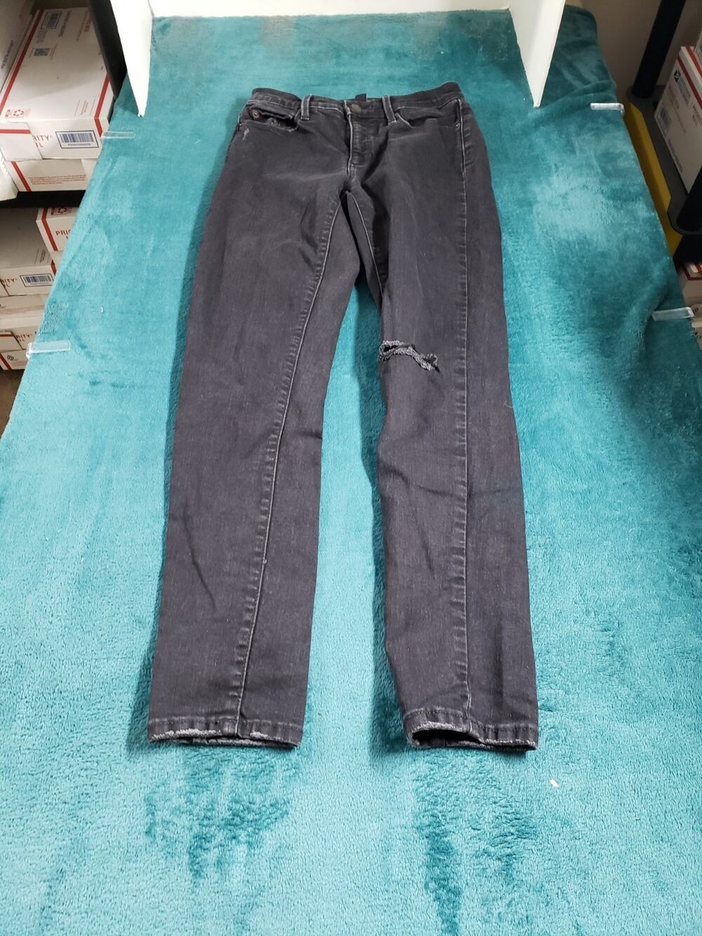 Banana Republic Jeans Size 0 Women Black Pants Stretch Dark High Rise Skinny